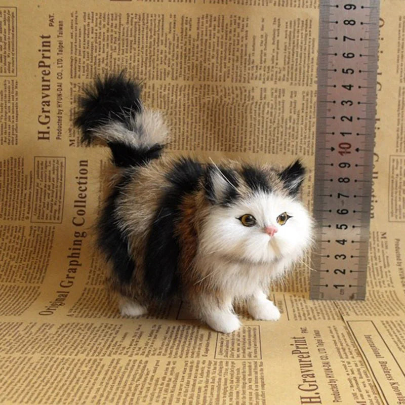 Realistic Cat Plush Toy - Soft Mini Kitten Model d by HitMyNeed
