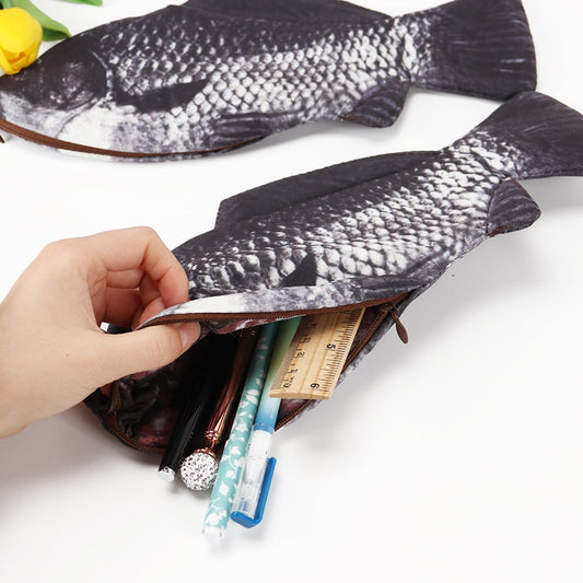Realistic Fish Pencil Case Nylon Pen Pouch by HitMyNeed