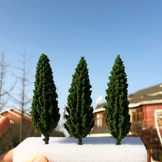 Realistic Miniature Pine Trees Set (3pcs, 95mm) by HitMyNeed