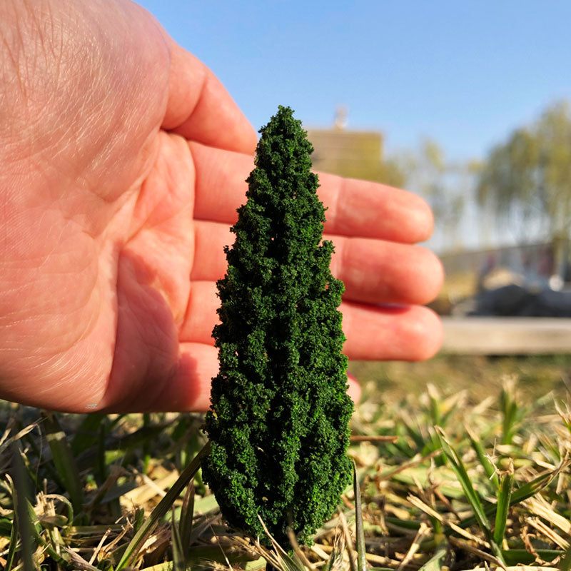 Realistic Miniature Pine Trees Set (3pcs, 95mm) by HitMyNeed