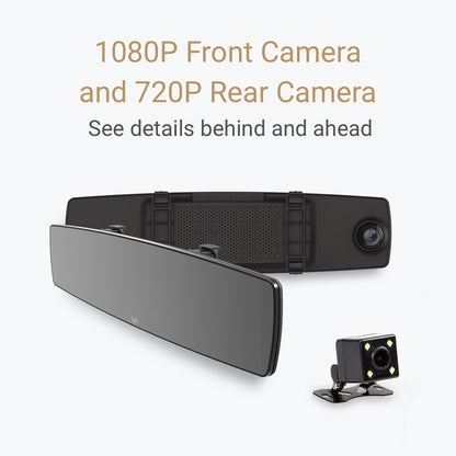 Rear View Mirror Dash Cam with Dual Front & Rear Camera by HitMyNeed