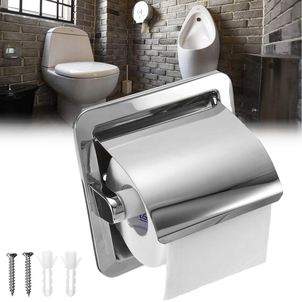 Recessed Stainless Steel Toilet Paper Holder by HitMyNeed