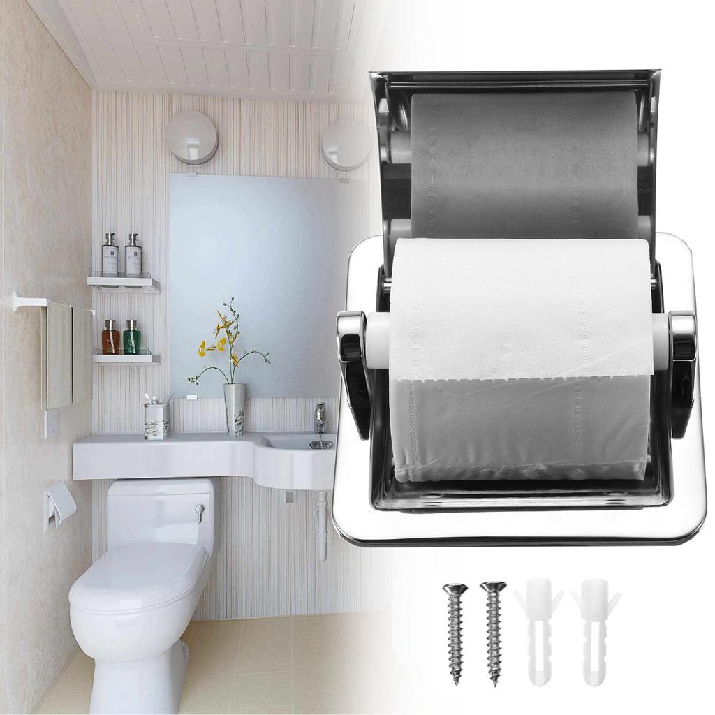 Recessed Stainless Steel Toilet Paper Holder by HitMyNeed