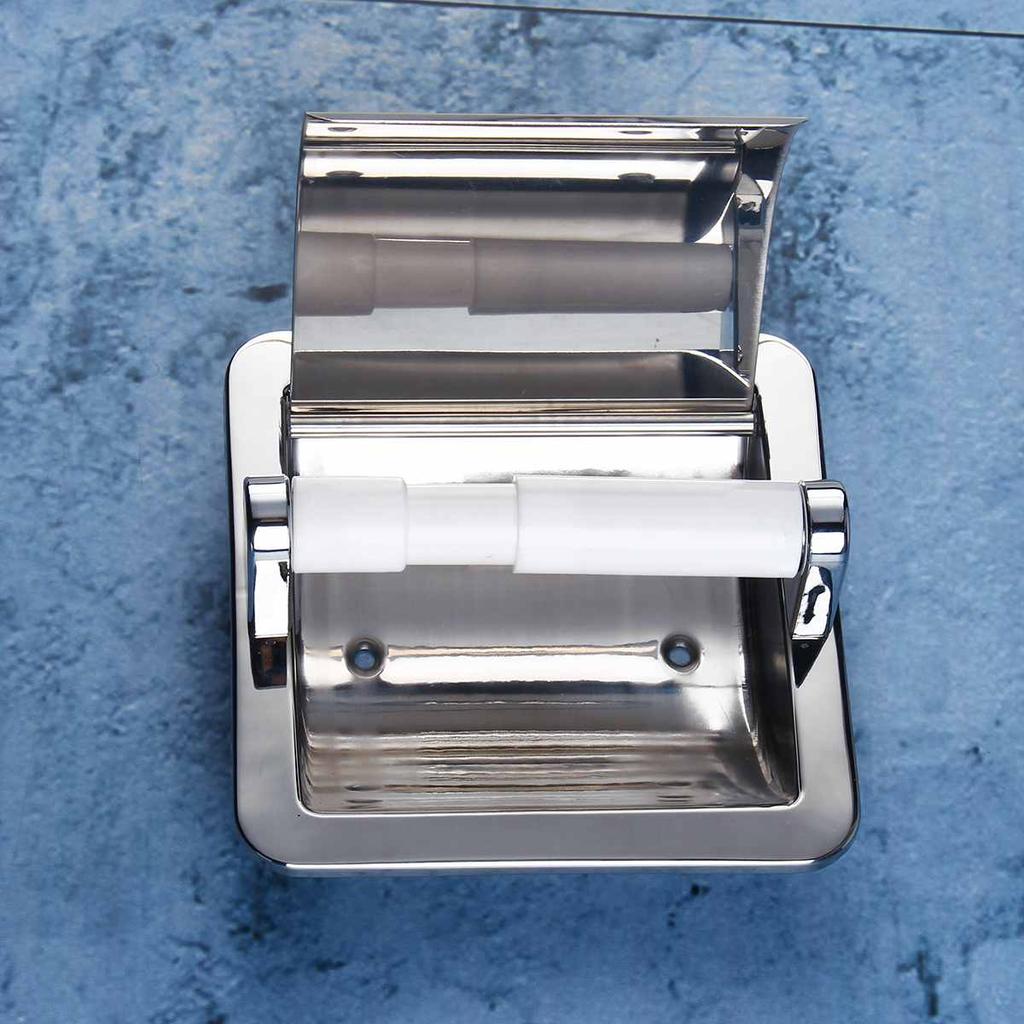 Recessed Stainless Steel Toilet Paper Holder by HitMyNeed