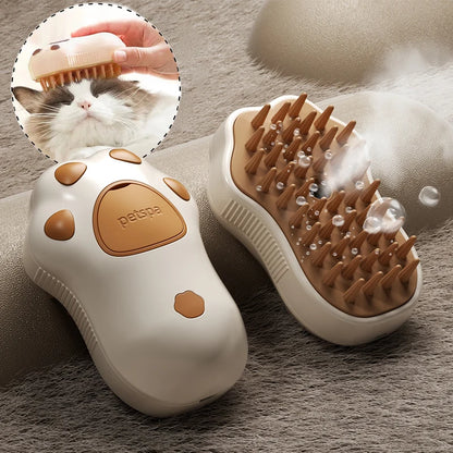 Rechargeable 3‑in‑1 Steam Pet Grooming Brush by HitMyNeed