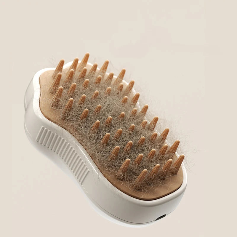 Rechargeable 3‑in‑1 Steam Pet Grooming Brush by HitMyNeed