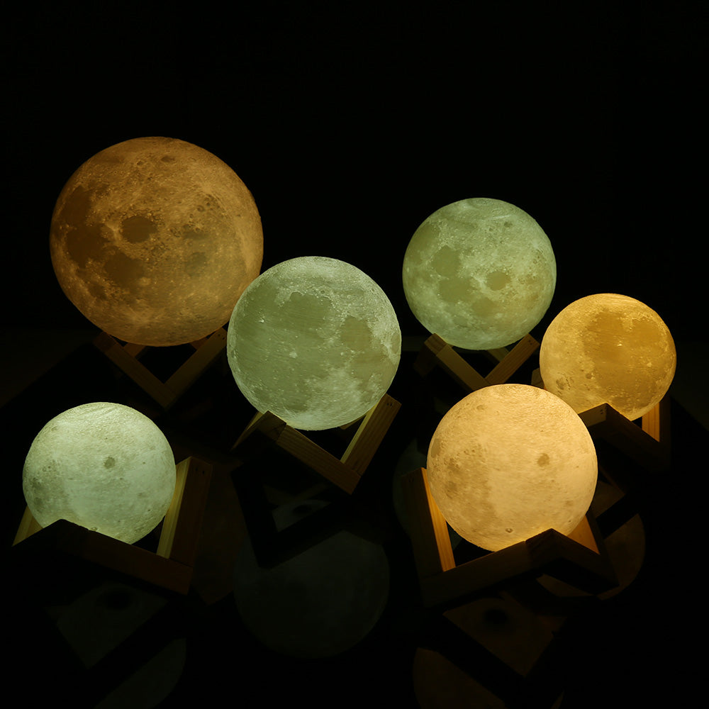Rechargeable 3D Moon Night Lamp with Touch Control by HitMyNeed