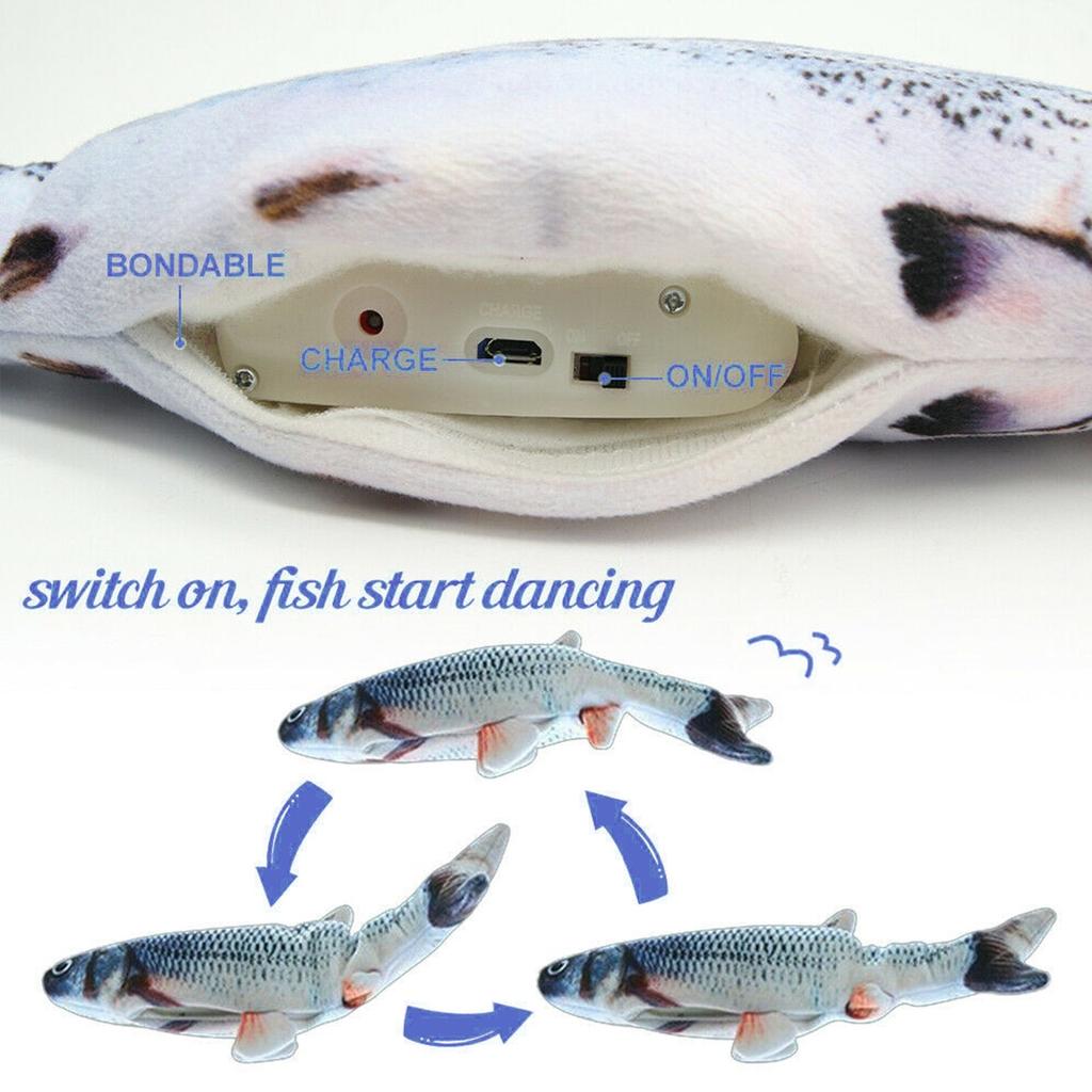 Rechargeable 3D Moving Electric Fish Cat Toy by HitMyNeed