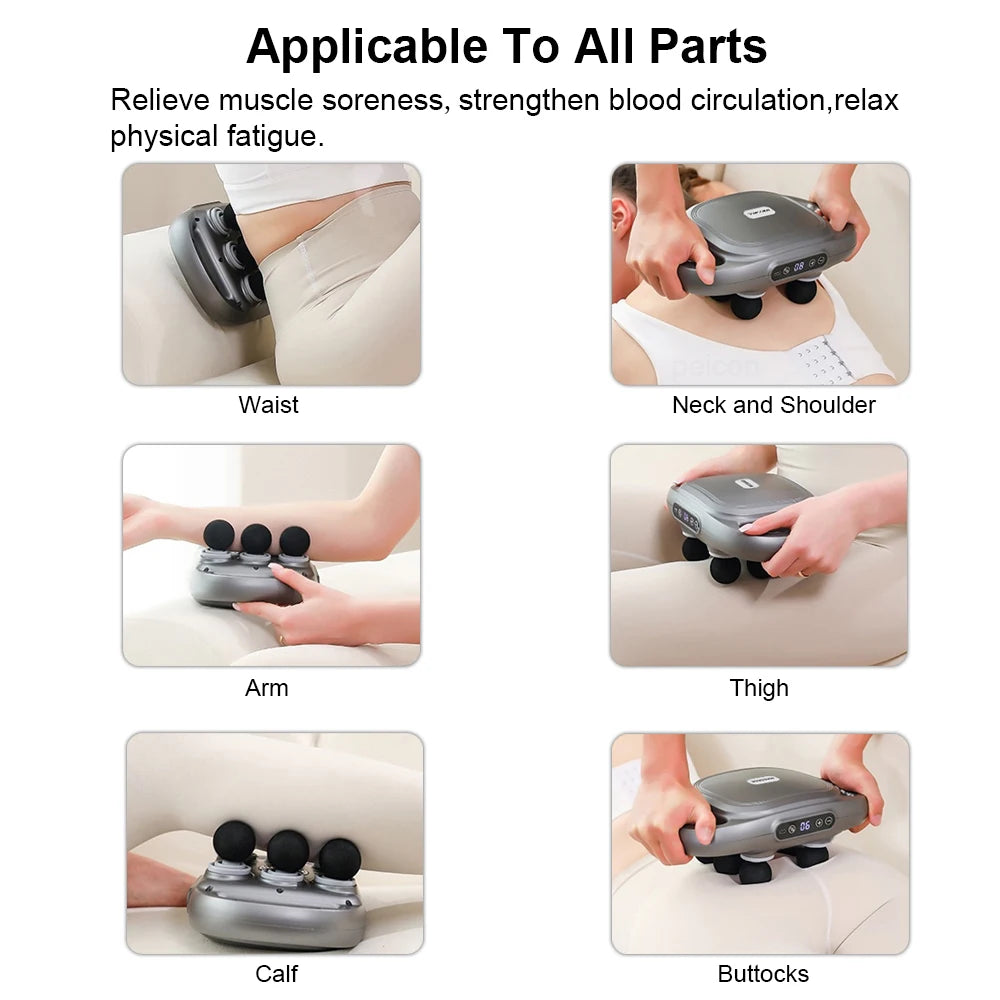 Rechargeable 6‑Head Fascia Muscle Massager Gun by HitMyNeed