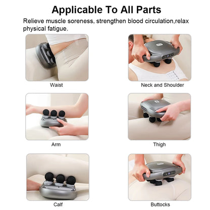 Rechargeable 6‑Head Fascia Muscle Massager Gun by HitMyNeed