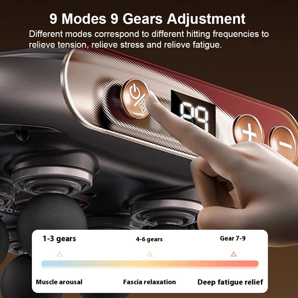 Rechargeable 6‑Head Fascia Muscle Massager Gun by HitMyNeed