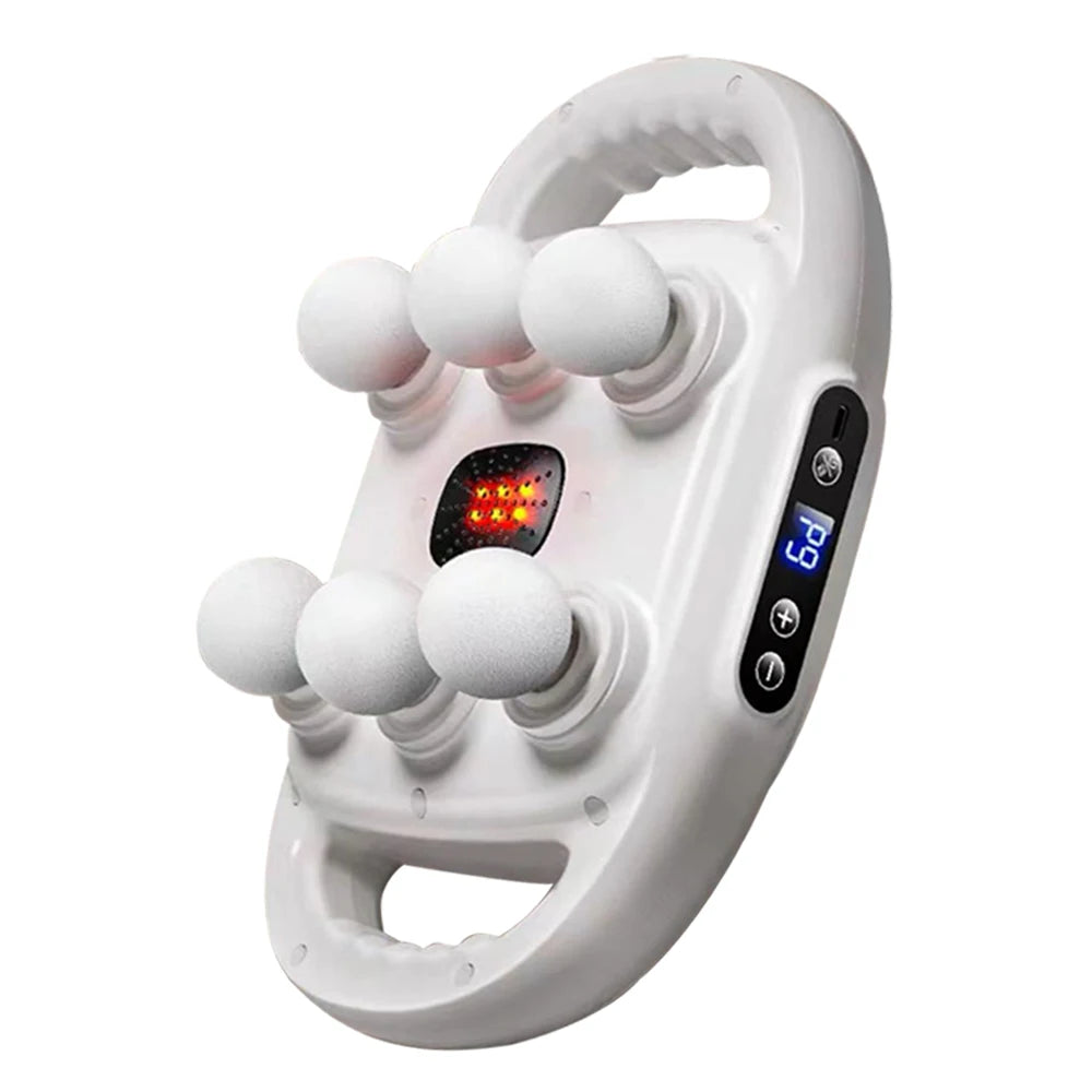 Rechargeable 6‑Head Fascia Muscle Massager Gun white by HitMyNeed