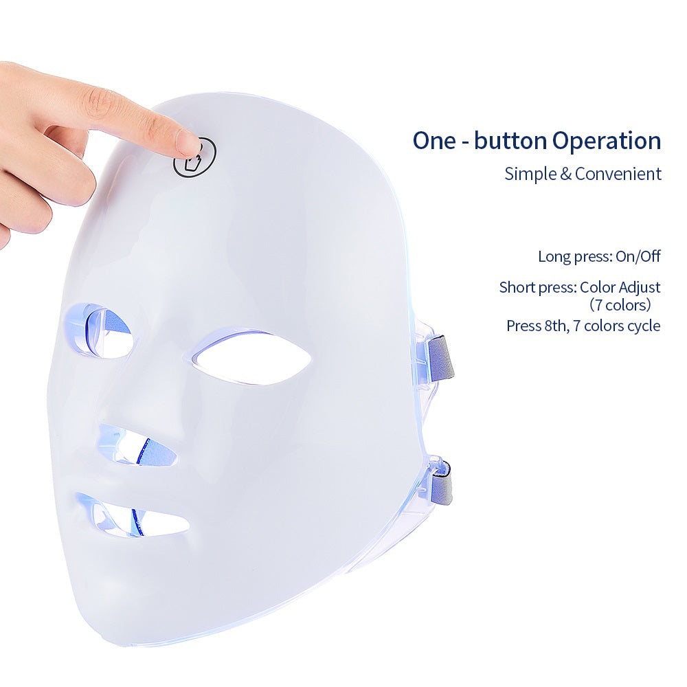 Rechargeable 7-Color LED Photon Facial Mask by HitMyNeed