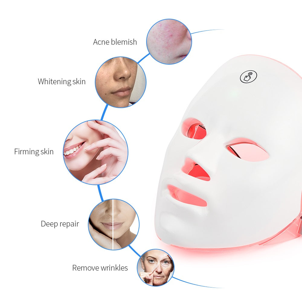 Rechargeable 7-Color LED Photon Facial Mask by HitMyNeed
