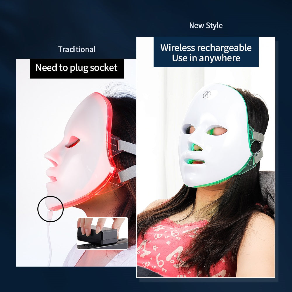 Rechargeable 7-Color LED Photon Facial Mask by HitMyNeed