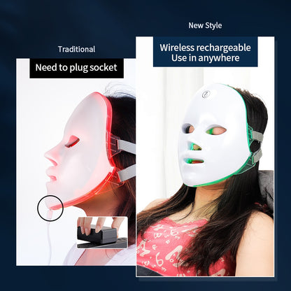 Rechargeable 7-Color LED Photon Facial Mask by HitMyNeed