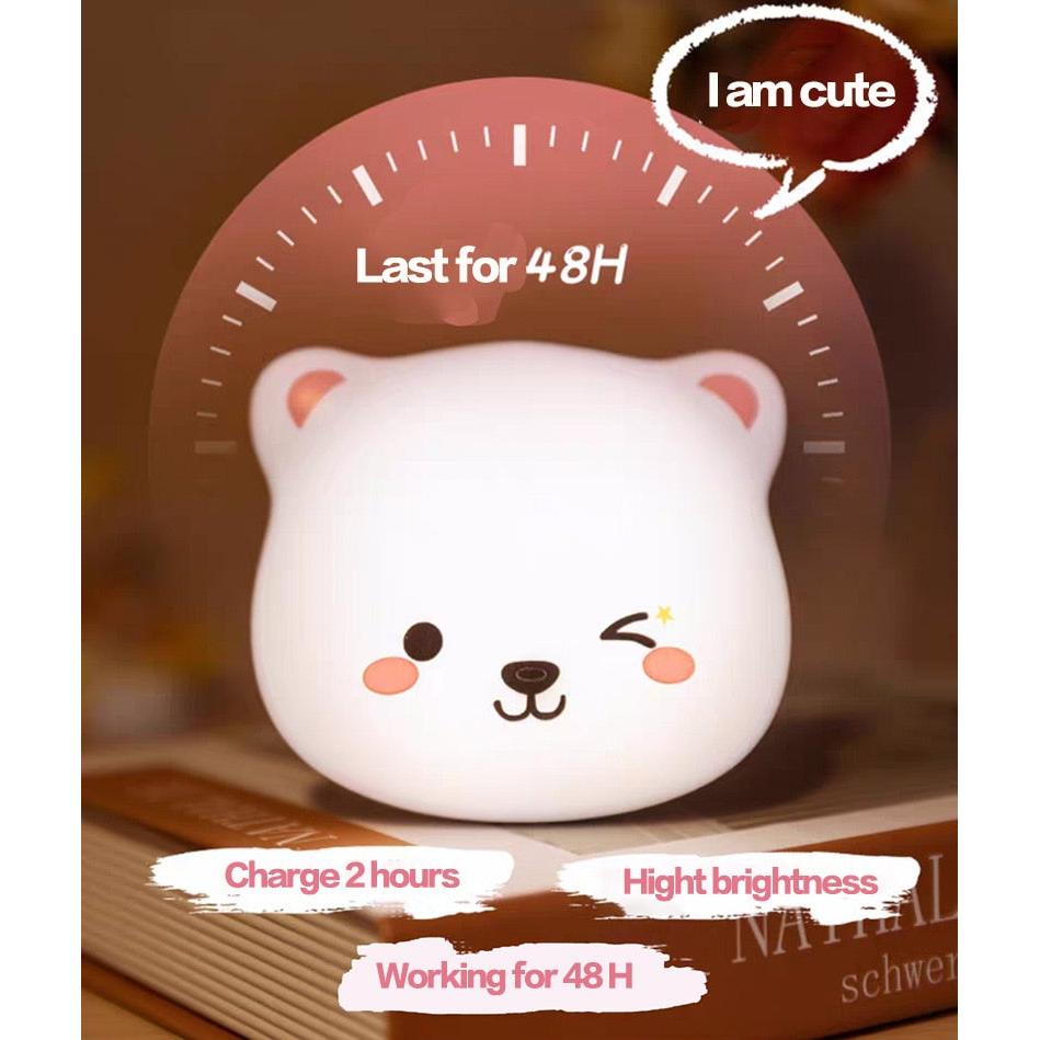 Rechargeable Bear Night Light with Touch Control by HitMyNeed