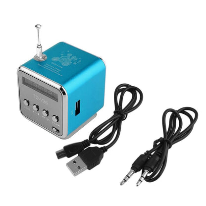 Rechargeable Bluetooth FM Portable Mini Radio blue by HitMyNeed