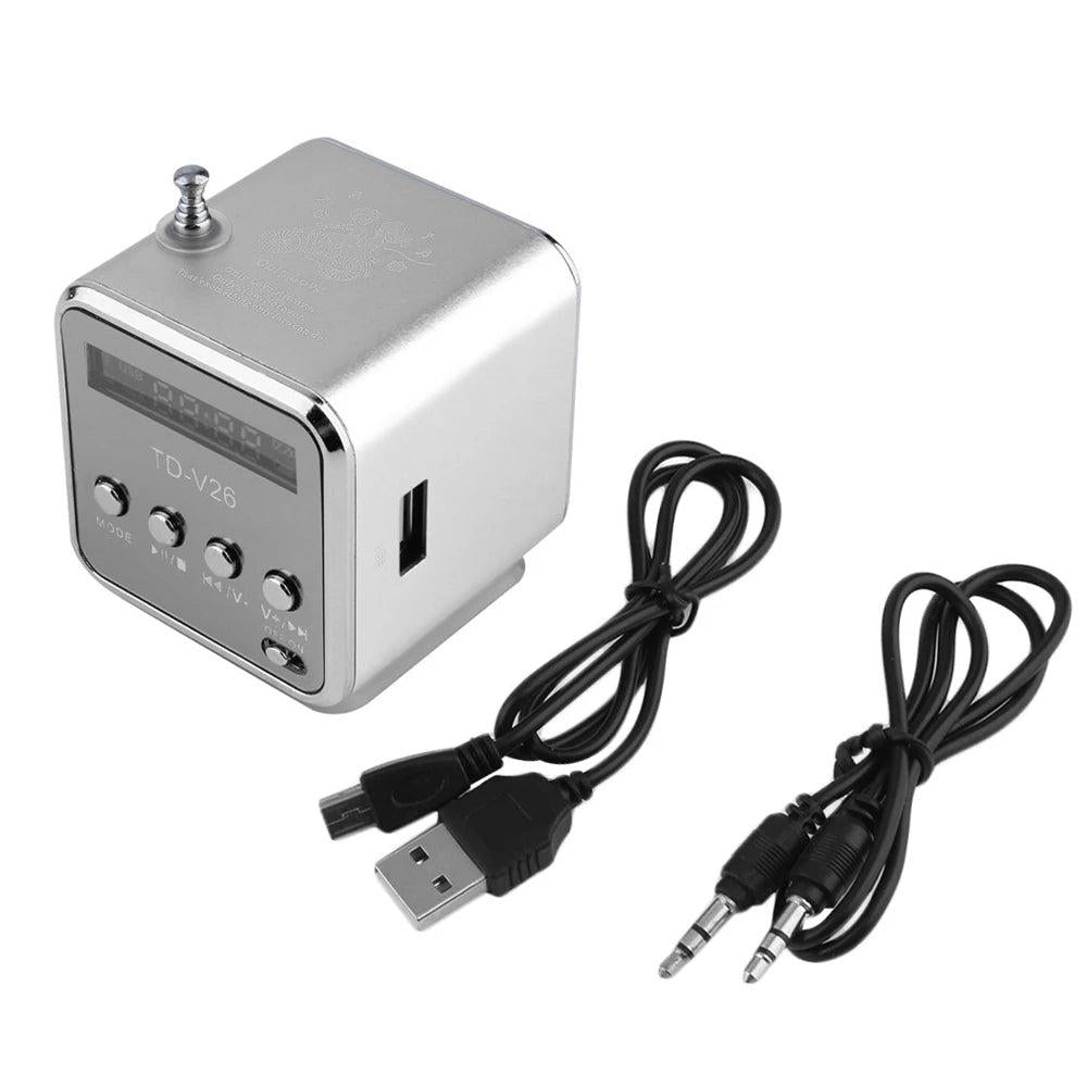 Rechargeable Bluetooth FM Portable Mini Radio silver by HitMyNeed