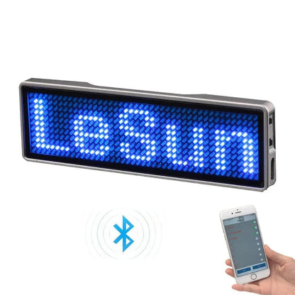 Rechargeable Bluetooth LED Name Tag Badge Display blue by HitMyNeed