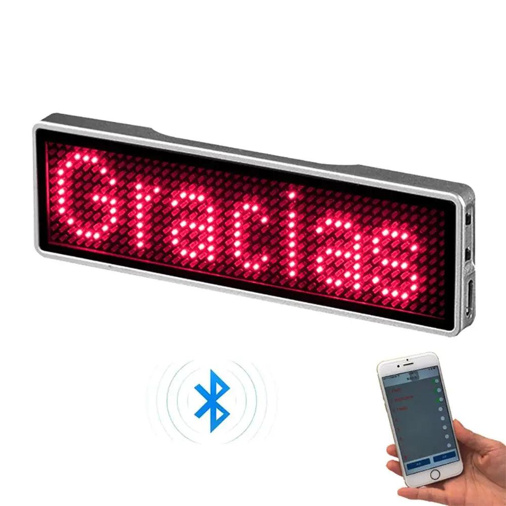 Rechargeable Bluetooth LED Name Tag Badge Display red by HitMyNeed