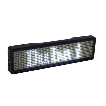 Rechargeable Bluetooth LED Name Tag Badge Display white by HitMyNeed