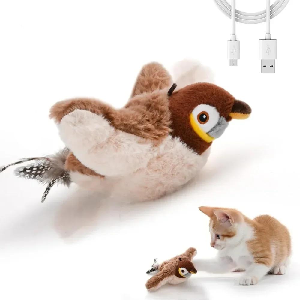 Rechargeable Chirping Bird Cat Toy with Catnip by HitMyNeed