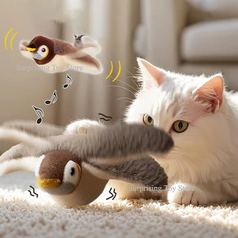 Rechargeable Chirping Bird Cat Toy with Catnip by HitMyNeed