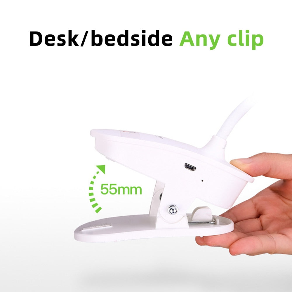 Rechargeable Clip On Bedside Reading Light by HitMyNeed