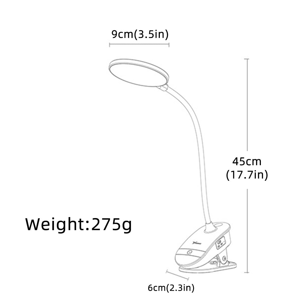Rechargeable Clip On Bedside Reading Light by HitMyNeed