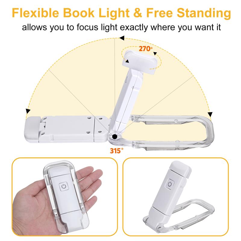 Rechargeable Clip-On Book Light with 9 Modes by HitMyNeed