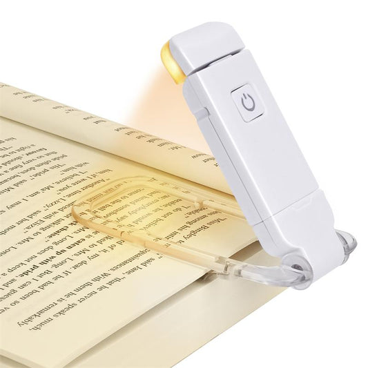 Rechargeable Clip-On Book Light with 9 Modes white by HitMyNeed