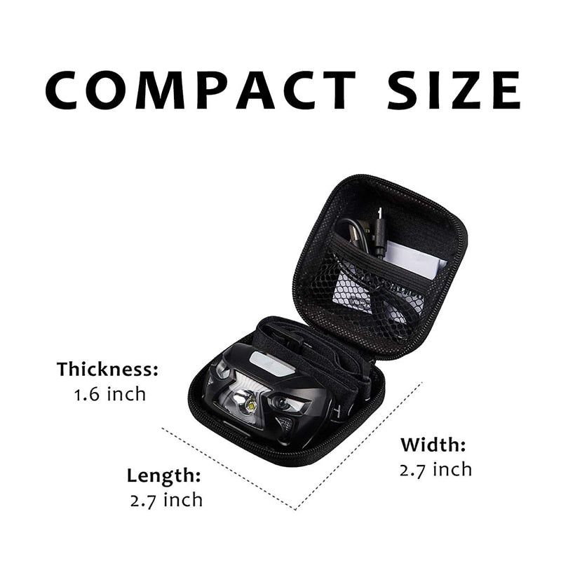 Rechargeable Compact Headlamp with 8 Light Modes by HitMyNeed