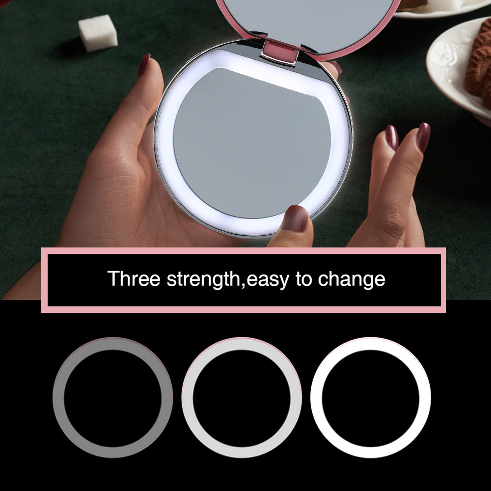 Rechargeable Compact LED Makeup Mirror by HitMyNeed
