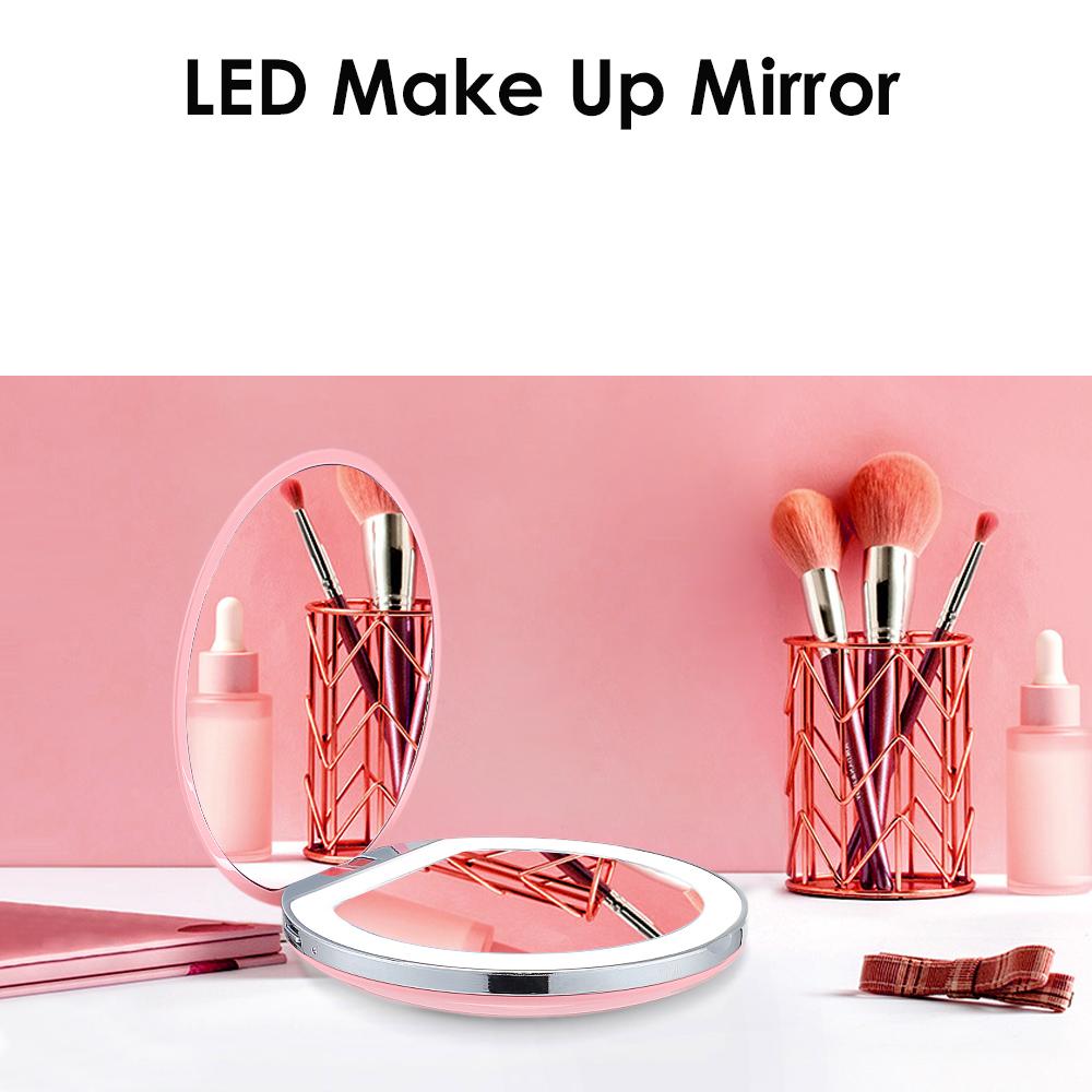 Rechargeable Compact LED Makeup Mirror by HitMyNeed