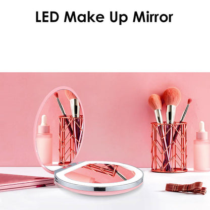 Rechargeable Compact LED Makeup Mirror by HitMyNeed