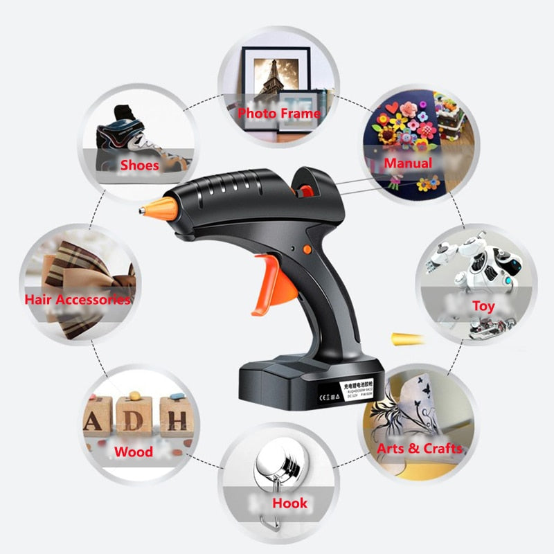 Rechargeable Cordless Glue Gun with 20 Sticks by HitMyNeed