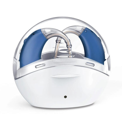 Rechargeable Digital BTE Hearing Aids with Charging Case by HitMyNeed