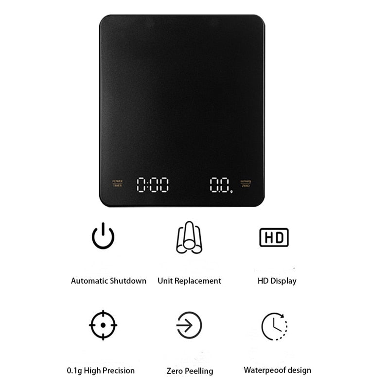 Rechargeable Digital Coffee Scale with Timer by HitMyNeed