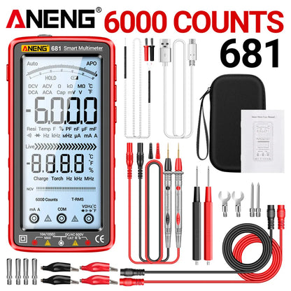 Rechargeable Digital Multimeter with NCV & LCD 681-red-pro by HitMyNeed