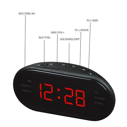 Rechargeable Digital Radio Alarm Clock with LED Display by HitMyNeed