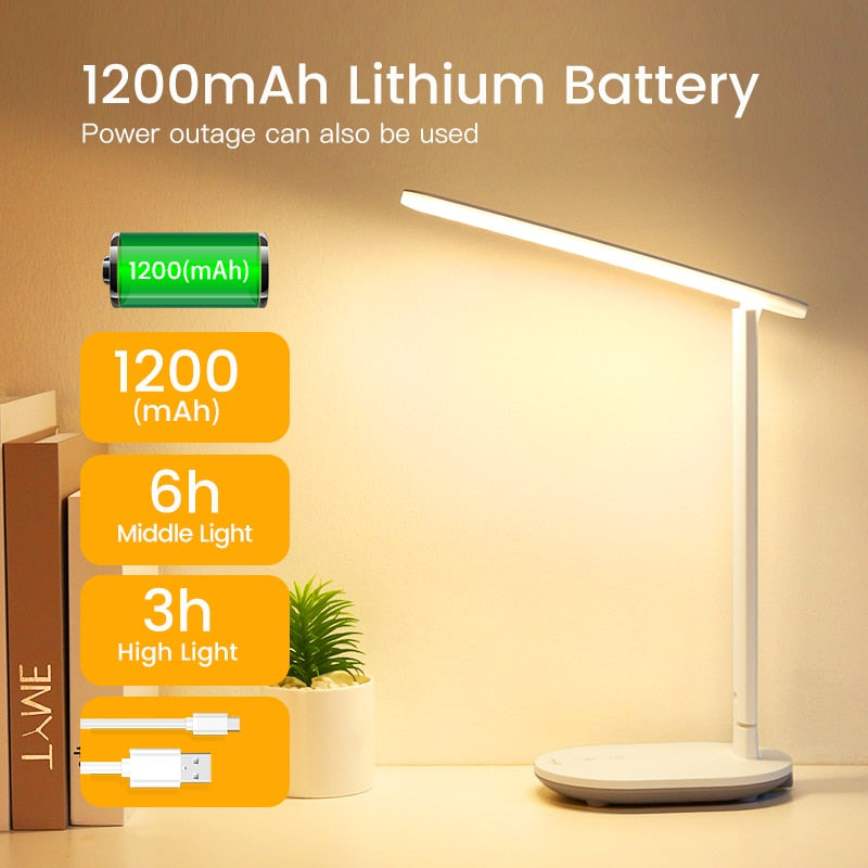 Rechargeable Dimmable LED Desk Lamp with Touch Control by HitMyNeed