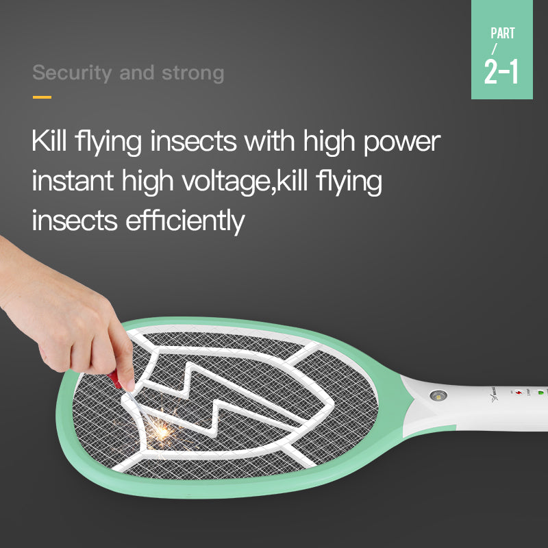 Rechargeable Electric Fly Swatter Racket 1200mAh by HitMyNeed