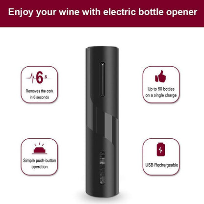 Rechargeable Electric Wine Opener with USB Cable by HitMyNeed