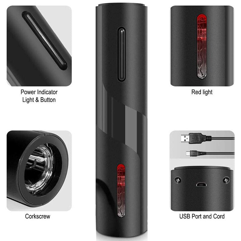 Rechargeable Electric Wine Opener with USB Cable by HitMyNeed