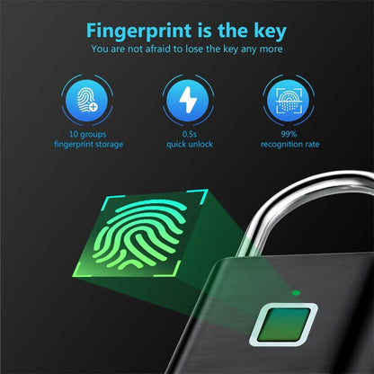 Rechargeable Fingerprint Smart Padlock, Waterproof by HitMyNeed