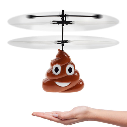 Rechargeable Flying Poop Emoji Toy with Propellers by HitMyNeed