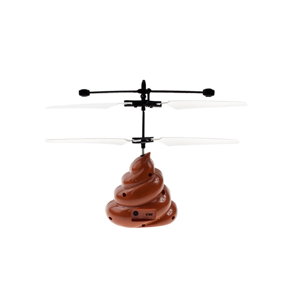 Rechargeable Flying Poop Emoji Toy with Propellers by HitMyNeed