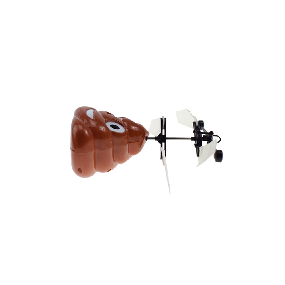 Rechargeable Flying Poop Emoji Toy with Propellers by HitMyNeed