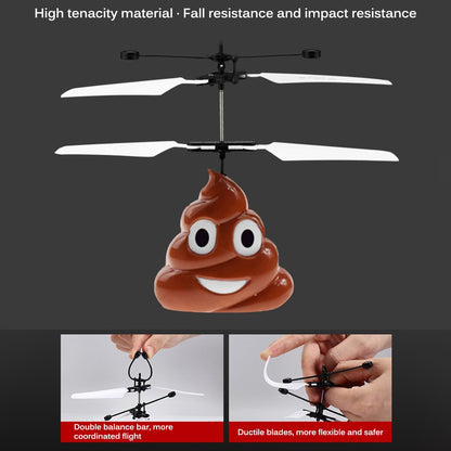 Rechargeable Flying Poop Emoji Toy with Propellers by HitMyNeed